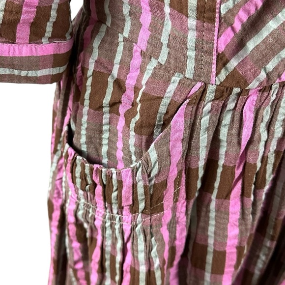 Free People Tulie Plaid Midi Dress Pink Brown Small NWT Western Prairie Preppy - Picture 8 of 17